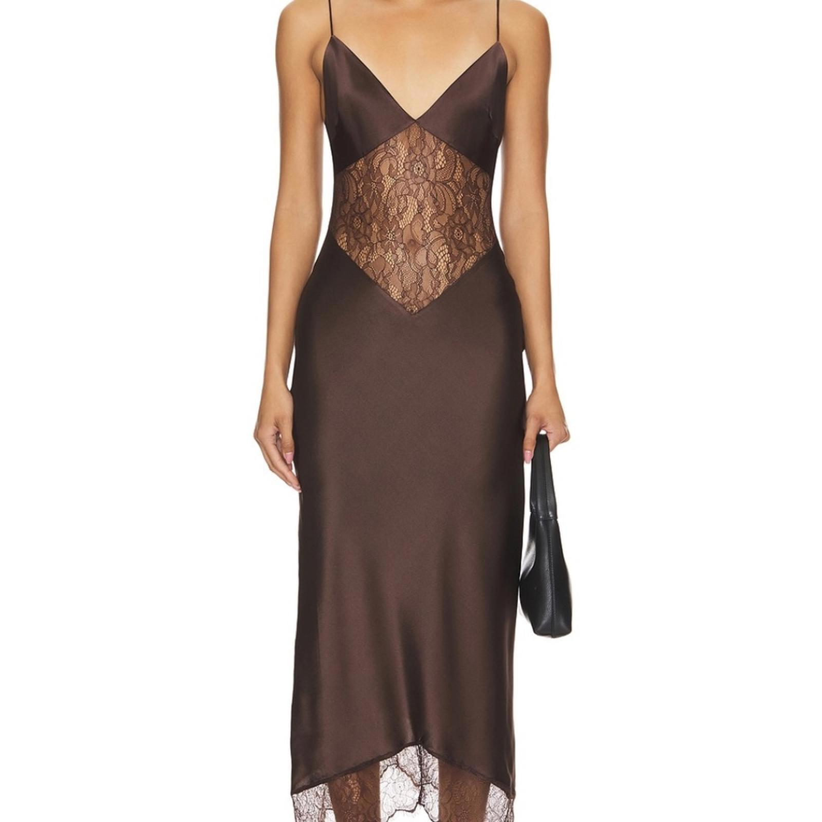 Ronny Kobo Drew Dress In Dark Chocolate